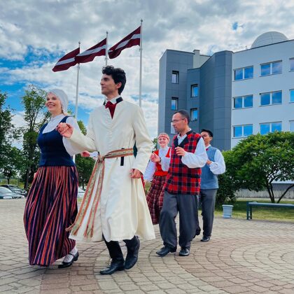 Latvian National Costume Parade and Folk Dance Class
